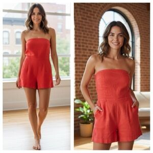 Theory Vibrant Red Garment romper